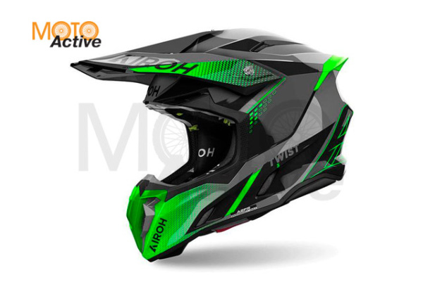 Кроссовый шлем Airoh Twist 3 Shard Green Gloss